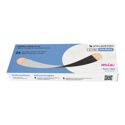 Набір змінних двосторонніх файлів papmAm Mix (25шт) на дерев`яній основі 100/180 грит EXPERT 22 (DWCEMix-22-100/180) STALEKS PRO