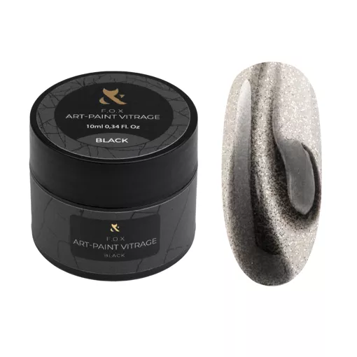 F.O.X Art- paint Vitrage Гель-фарба вітражна 10мл Black  