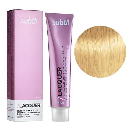 10/3 екстрасвітлий блондин золотистий Безаміачна тонувальна гелева фарба на кислотній основі, 60 мл LACQUER SUBTIL