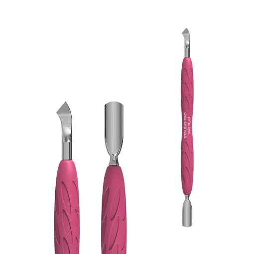 Лопатка манікюрна Gummy з силіконовою ручкою UNIQ 10 TYPE 4.2 (пушер округлий вузький та лопать відігнута) PQ-10/4.2 STALEKS PRO