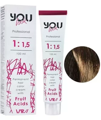 4/7 шатен матовий Крем-фарба стійка з фруктовими кислотами, 100 мл You look Professional