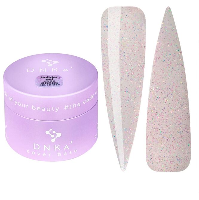 DNKa Builder gel Гель для нарощування нігтів з шиммером 30мл №06 Selebrity 