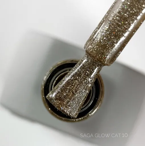 Гель-лак котяче око, 9 мл №10 Glow Cat Gel Polish SAGA Professional