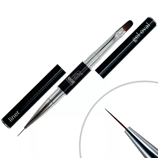ADORE Gel Oval + LINER Пензлик двосторонній Овал+Лайнер 