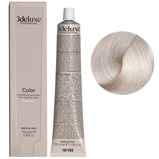 10/102 платиновий блондин попелясто-перлинний Фарба для волосся, 100 мл Permanent Hair Color 3Deluxe Professional