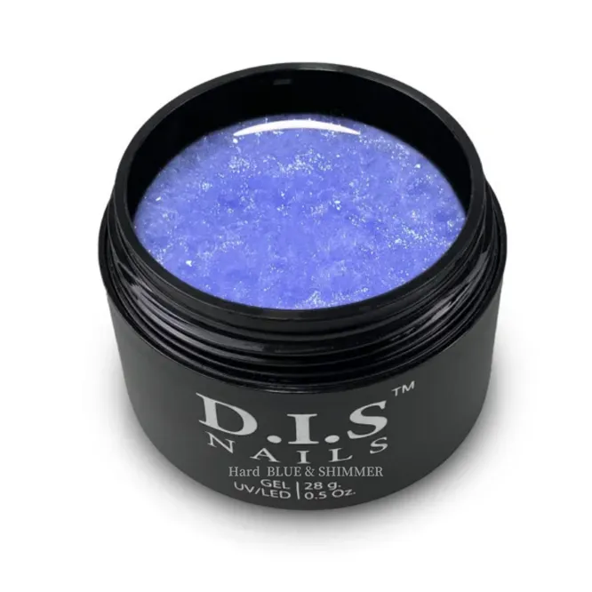 D.I.S.Nails Гель Hard BLUE &amp; SHIMMER з шиммером 28 г