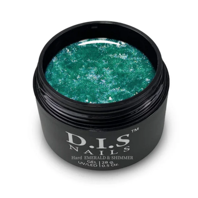 D.I.S.Nails Гель Hard EMERALD &amp; SHIMMER з шиммером 28 г