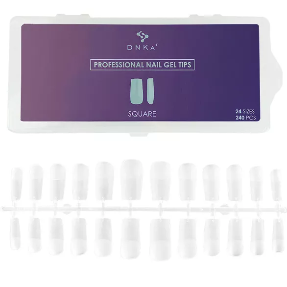 DNKa Гелеві тіпси  Square Gel Tips Nails  240шт