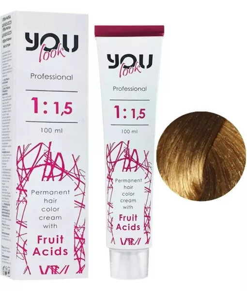 8/00 світлий блондин інтенсивний Крем-фарба стійка з фруктовими кислотами, 100 мл You look Professional