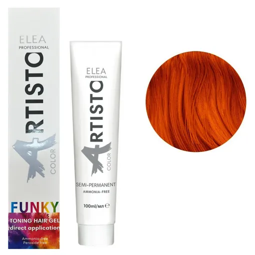 Тонувальний гель для волосся, 100 мл ORANGE  (помаранчевий) Funky Colors Toning Hair Gel ARTISTO ELEA Professional