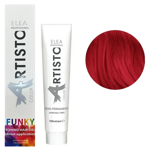 Тонувальний гель для волосся, 100 мл RED  (червоний) Funky Colors Toning Hair Gel ARTISTO ELEA Professional