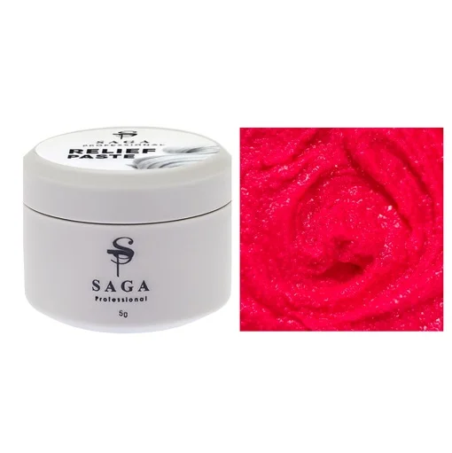 Паста рельєфна, 5 мл  №07 Колір: рожевий неон Relief paste SAGA Professional