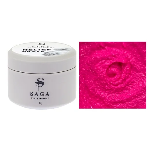 Паста рельєфна, 5 мл  №08 Колір: рожевий барбі Relief paste SAGA Professional