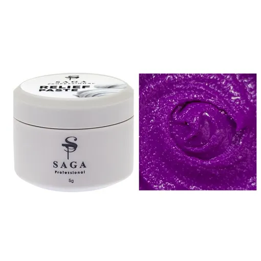Паста рельєфна, 5 мл  №09 Колір: фіолетовий неон Relief paste SAGA Professional