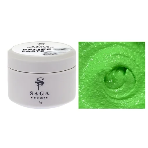 Паста рельєфна, 5 мл  №13 Колір: салатовий Relief paste SAGA Professional