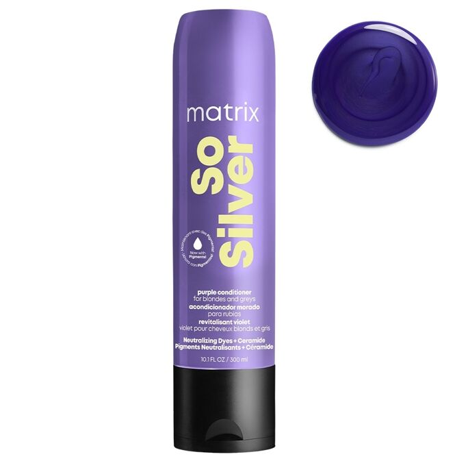 Кондиціонер для нейтралізації жовтизни волосся з фіолетовим пігментом, 300 мл Purple Conditioner  So Silver Total Results MATRIX  (Оновлена формула)