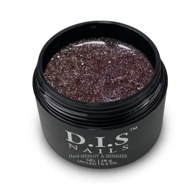 D.I.S.Nails Гель Hard MERLOT &amp; SHIMMER з шиммером 28 г