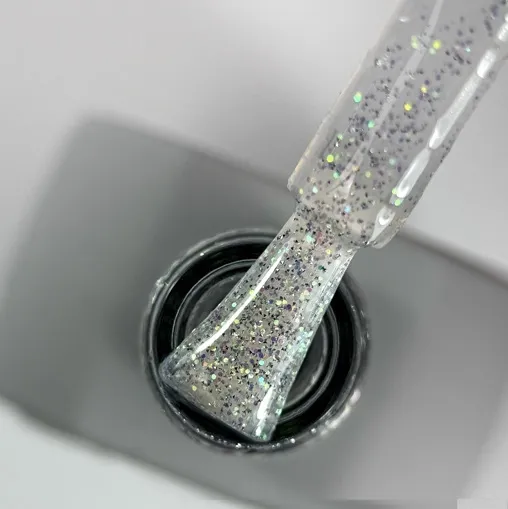 Топ світловідбиваючий з голографічними блискітками, 9 мл №10 Cruch Top SAGA Professional