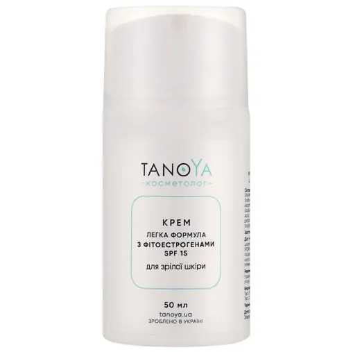 Крем легка формула з фітоестрогенами для зрілої шкіри обличчя SPF15, 50 мл TANOYA Cosmetolog