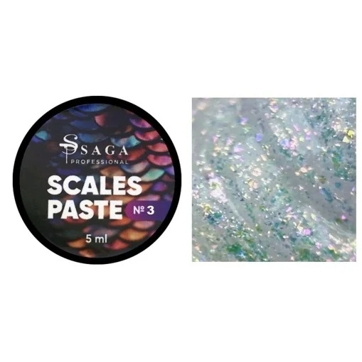 Гель паста рельєфна з блискітками, 5 мл №03 Колір: біло-салатовий / аврора Scasles paste SAGA Professional