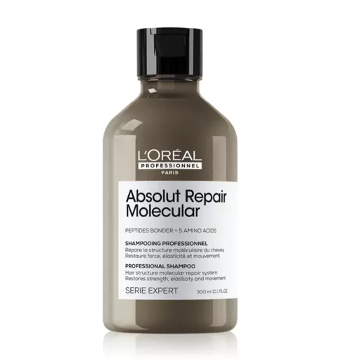 Шампунь для молекулярного відновлення структури пошкодженого волосся, 300мл Shampoo Absolut Repair Molecular Serie Expert L`Oreal Professionnel