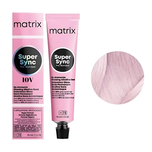 10V екстрасвітлий блондин фіолетовий Тонер для волосся на лужній основі без аміаку, 90 мл SUPER SYNC  Pre-Bonded MATRIX