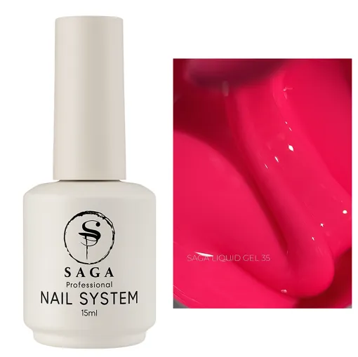Гель рідкий для зміцнення нігтів, 15 мл №35 Liquid Gel SAGA Professional