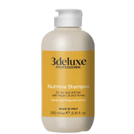 Шампунь для сухого та тьмяного волосся з аргановою олією та медом, 250 мл Nutritive Shampoo 3deluxe Professional