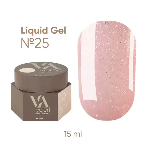 Гель рідкий для укріплення нігтів 15 мл №025 Liquid Gel VALERI
