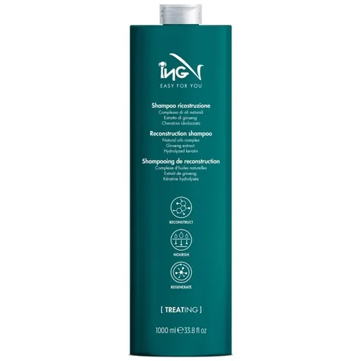 Шампунь відновлювальний для пошкодженного волосся з женшенем, 1000 мл Reconstruction shampoo Treating ING Professional