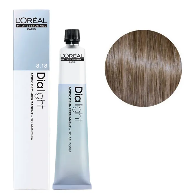 8/18 Фарба-гель тонуюча на кислотній основі без аміаку, 50мл Acidic Gloss Color Dia Light L`Oreal Professionnel