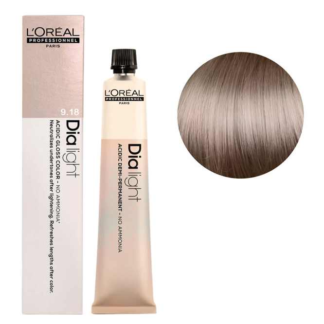 9/18 Фарба-гель тонуюча на кислотній основі без аміаку, 50мл Acidic Gloss Color Dia Light L`Oreal Professionnel