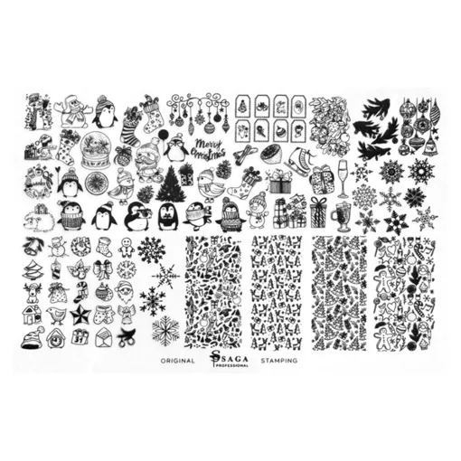 Пластина для стемпінгу №13 "New Year" SAGA Professional 