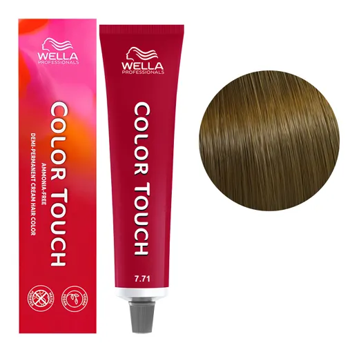 7/71 середній блондтн коричнево-попелястий Фарба для тонування волосся без аміаку (Оновлена формула), 60 мл COLOR TOUCH Wella Professionals