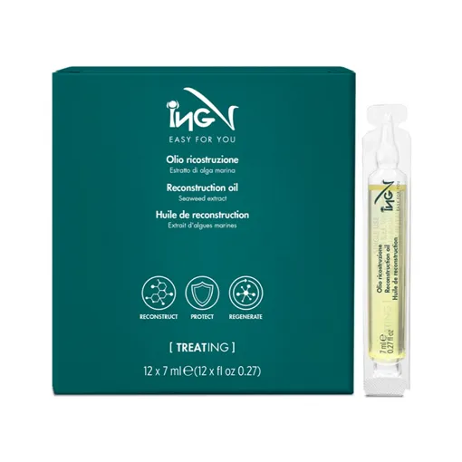 Олія відновлювальна для пошкодженого волосся з морськими водоростями, 12*7 мл Reconstruction oil Treating ING Professional