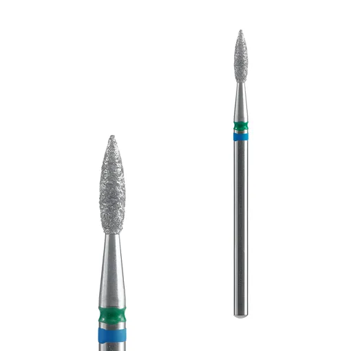 Фреза діамантова DUO ПОЛУМ’Я СИНЬО-ЗЕЛЕНЕ діаметр 2,1 мм / робоча частина 8 мм EXPERT (FA11BG021/8) STALEKS PRO