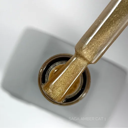 Гель-лак котяче око, 10 мл №01 Amber Cat Gel Polish SAGA Professional