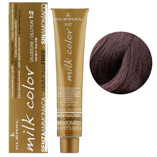 5/37 Ірисовий світлий шатен Крем-фарба для волосся перманентна без аміаку, 100 мл Milk Color KLERAL System