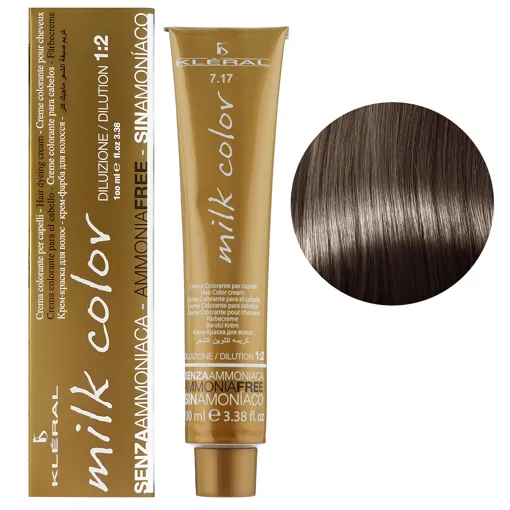7/17 Teak блонд Крем-фарба для волосся перманентна без аміаку, 100 мл Milk Color KLERAL System