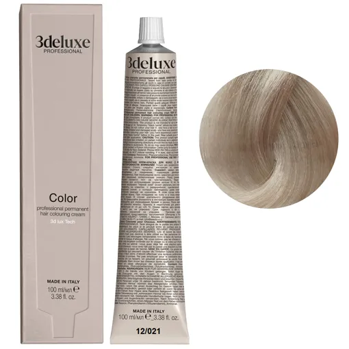 12/021 спеціальний блондин перлинно-попелястий Фарба для волосся, 100 мл Permanent Hair Color 3Deluxe Professional