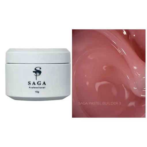 Гель для нарощування та укріплення нігтів, 15 мл №03 Pastel Builder Gel SAGA Professional