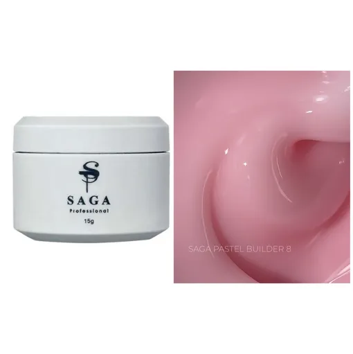Гель для нарощування та укріплення нігтів, 15 мл №08 Pastel Builder Gel SAGA Professional