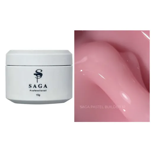 Гель для нарощування та укріплення нігтів, 15 мл №010 Pastel Builder Gel SAGA Professional