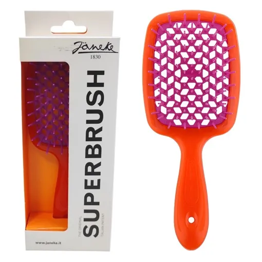Щітка для волосся продувна ( колір: Помаранчовий з серединкою фуксія ) ORANGE FUCHSIA Standart SUPERBRUSH Janeke