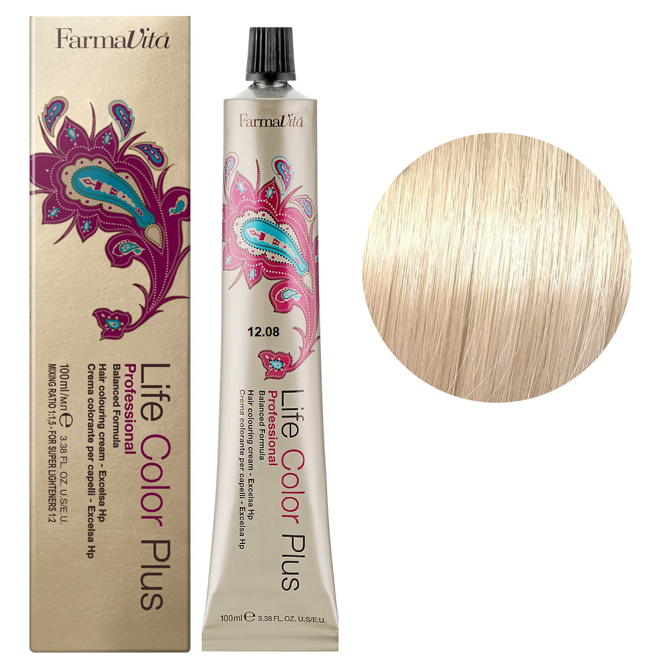 12/08 спеціальний блондин натуральний коричневий Фарба для волосся 100 мл.Life Color Plus FarmaVita