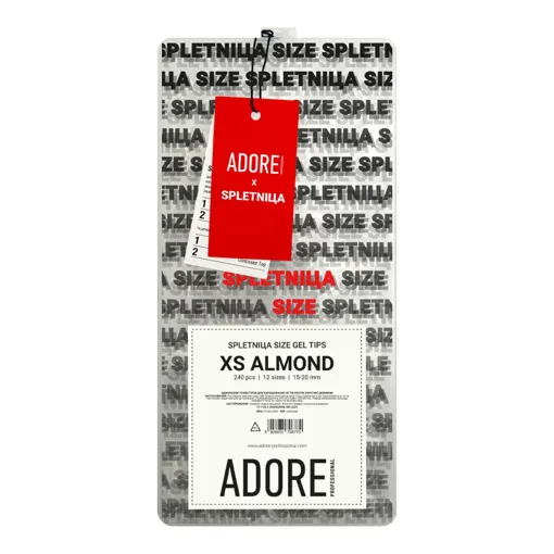 ADORE SPLETNICA Funky Gel Nail Tips 240pcs &quot;XS ALMOND&quot;  Гелеві тіпси XS Мигдаль