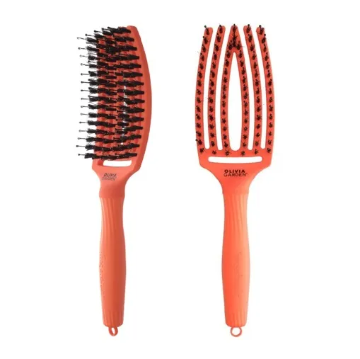 Щітка для волосся комбінована нейлон з щетиною FINGER BRUSH DOLCE VITA Колір: Spritz Orange ID1884 Olivia Garden