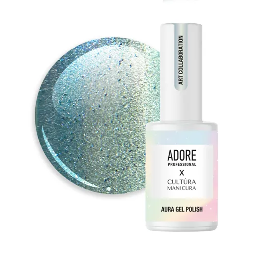 Гель-лак скляне &quot;котяче око&quot;- хамелеон A-05 колір: Бірюзовий Aura Cat`s Eye Gel Polish ADORE