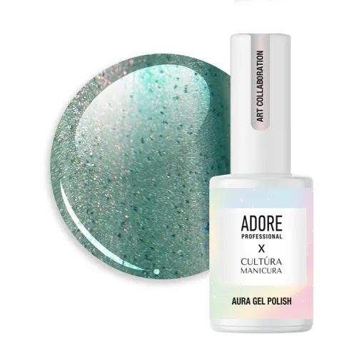 Гель-лак скляне &quot;котяче око&quot;- хамелеон A-06 колір: Тіффані Aura Cat`s Eye Gel Polish ADORE