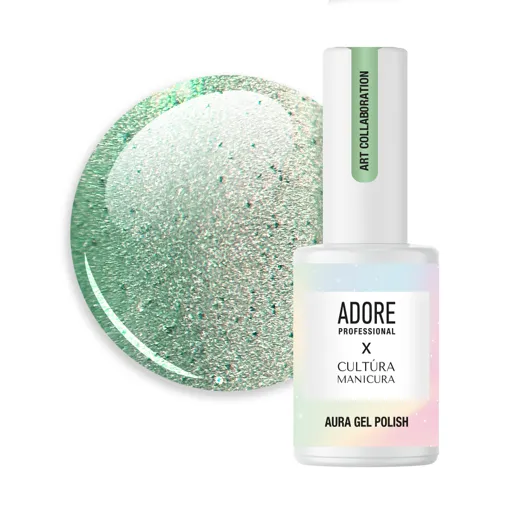 Гель-лак скляне &quot;котяче око&quot;- хамелеон A-07 колір: Мятний Aura Cat`s Eye Gel Polish ADORE